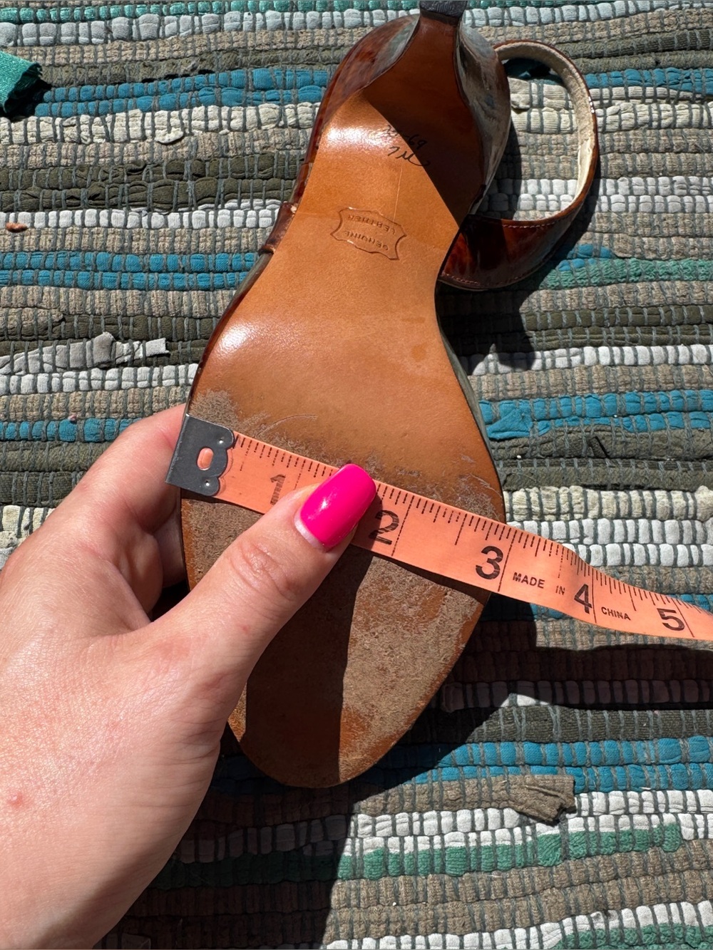 60s Vintage Vinyl + Tortoise Patent Leather Heels Sz 7 - Picture 7 of 8
